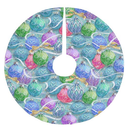 Weihnachtsbälle Weihnachtsbaumrock Polyester Weihnachtsbaumdecke (Vorderseite)