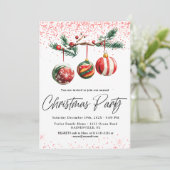 Weihnachtsbälle Weihnachtsfeierliche Party Einladu Einladung (Stehend Vorderseite)
