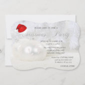 Weihnachtsbälle, Weihnachtsmannmütze, Weihnachtsfe Einladung (Vorderseite)