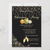 Weihnachtsbälle, Weinglas Unternehmen Weihnachten  Einladung (Vorderseite)