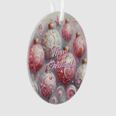 Weihnachtsbälle Whimsical Wirbel Pink White Gray Ornament (Vorderseite)