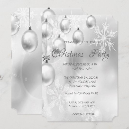 Weihnachtsbälle,Wineglass,FirmenweihnachtsfestPart Einladung (Vorne/Hinten)