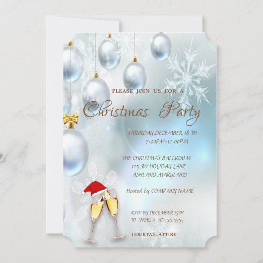 Weihnachtsbälle,Wineglass,FirmenweihnachtsfestPart Einladung (Vorderseite)