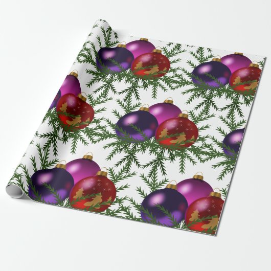 Weihnachtsbälle Wrackpapier Geschenkpapier (Ungerollt)