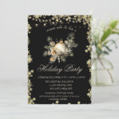 Weihnachtsballen in Aquarellfarben Branchen Feiert Einladung (Stehend Vorderseite)