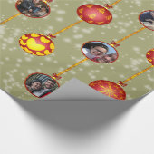 Weihnachtsballen Ornamente 6 Fotos L-Gelb Geschenkpapier (Ecke)