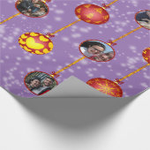 Weihnachtsballen Ornamente 6 Fotos L Lila Geschenkpapier (Ecke)