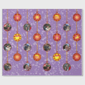 Weihnachtsballen Ornamente 6 Fotos L Lila Geschenkpapier (Flach)