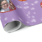 Weihnachtsballen Ornamente 6 Fotos L Lila Geschenkpapier (Rolleneckpunkt)