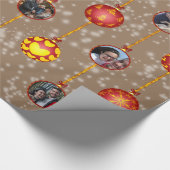 Weihnachtsballen Ornamente 6 Fotos L-Orange Geschenkpapier (Ecke)