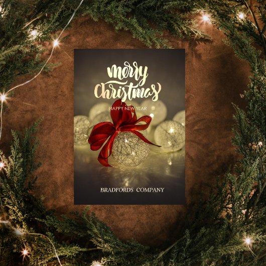 Weihnachtsballen, Red Bow Weihnachtsunternehmen Feiertagskarte