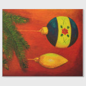 Weihnachtsbällenbaum in Rot Geschenkpapier (Flach)