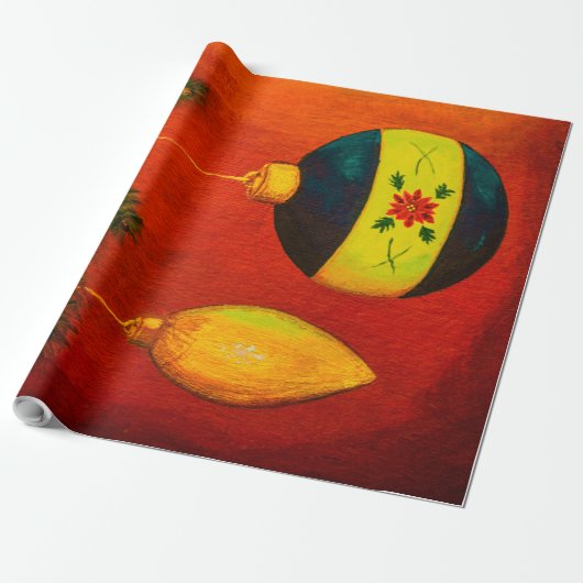 Weihnachtsbällenbaum in Rot Geschenkpapier (Ungerollt)