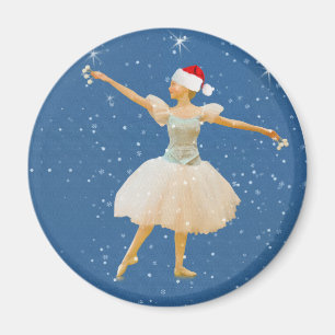Weihnachtsballerina mit Kastagnetten-Magneten Magnet