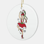 Weihnachtsballerina mit Zuckerstange Keramik Ornament (Links)