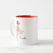 Weihnachtsballet Girl Dance Zweifarbige Tasse (Vorderseite Links)