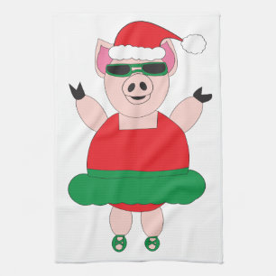 Weihnachtsballett Schweineküche Handtuch