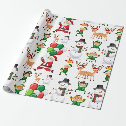 Weihnachtsballons-Wrapping Paper Geschenkpapier (Ungerollt)