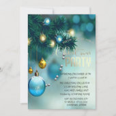 Weihnachtsballs Blue Corporate Weihnachtsfest Part Einladung (Vorderseite)