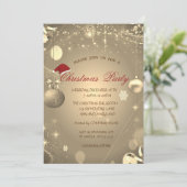 Weihnachtsballs Confetti Weihnachtsgesellschaft Einladung (Stehend Vorderseite)