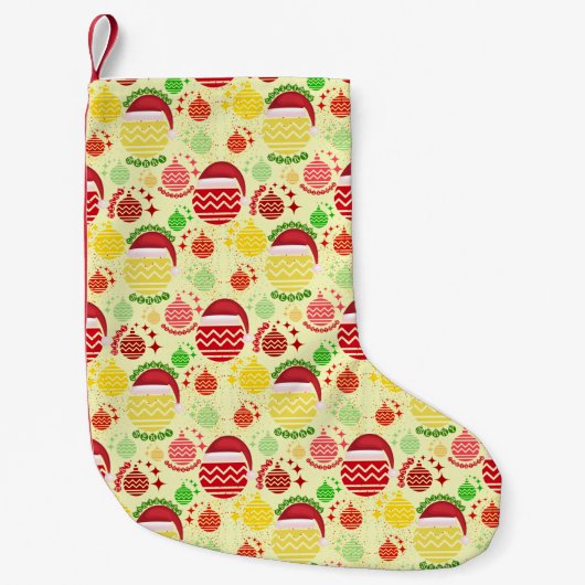 Weihnachtsballs Pattern Spaß Festlich Cool Kleiner Weihnachtsstrumpf (Vorderseite)