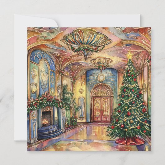 Weihnachtsballsaal Feiertagskarte (Vorderseite)