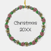 Weihnachtsballschläger Personalisiert Keramik Ornament (Hinten)