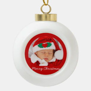 Weihnachtsballschmuck mit Baby Keramik Kugel-Ornament