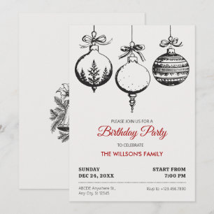Weihnachtsballverzierung Geburtstag Einladung