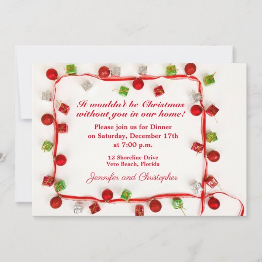 Weihnachtsband-Abendessen Einladung (Vorderseite)