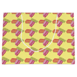 Weihnachtsband Candy Yellow Holiday Geschenktasche Große Geschenktüte