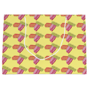 Weihnachtsband Candy Yellow Holiday Geschenktasche Große Geschenktüte