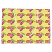 Weihnachtsband Candy Yellow Holiday Geschenktasche Große Geschenktüte (Rückseite)