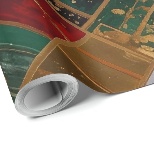 Weihnachtsband Geschenkpapier (Rolleneckpunkt)