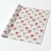Weihnachtsband-Gitternetz-Muster Geschenkpapier (Ungerollt)