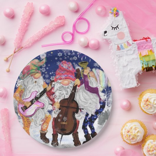 Weihnachtsband - Happy Song Pappteller (Party)