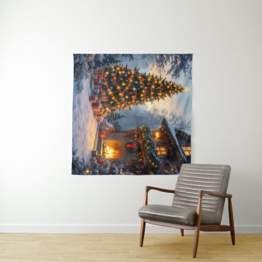 Weihnachtsband im Freien Wandteppich (Beispiel (Horizontal))