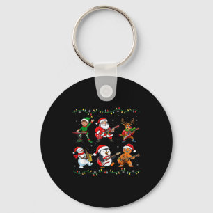 Weihnachtsband Santa Elf Rentier Gitarre Rock And Schlüsselanhänger