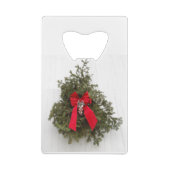 Weihnachtsband und Baum in einer Scheune Geldbeutel Flaschenöffner (Rückseite)