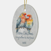 Weihnachtsband und bester Freund Parrot Couple Keramik Ornament (Links)