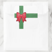 Weihnachtsband und Bugband Quadratischer Aufkleber (Tasche)