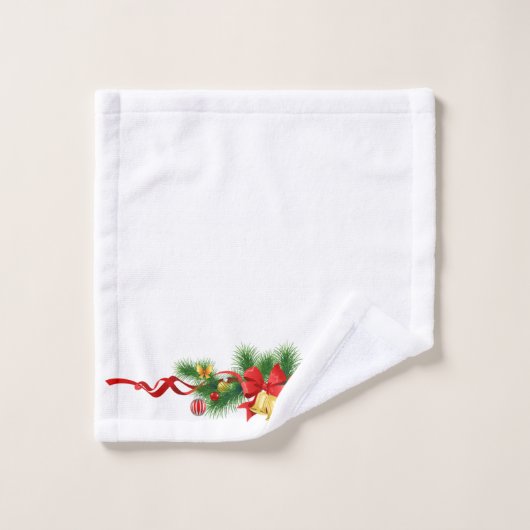 Weihnachtsband und Holly Badhandtuch Set (Waschlappen)