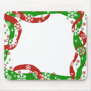 Weihnachtsband- und -schneeflockeschablone mousepad