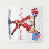 Weihnachtsbände Bodybuilder Weihnachtsmann mit Ges Wandteppich (Vorderseite (Horizontal))