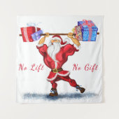 Weihnachtsbände Bodybuilder Weihnachtsmann mit Ges Wandteppich (Vorderseite)
