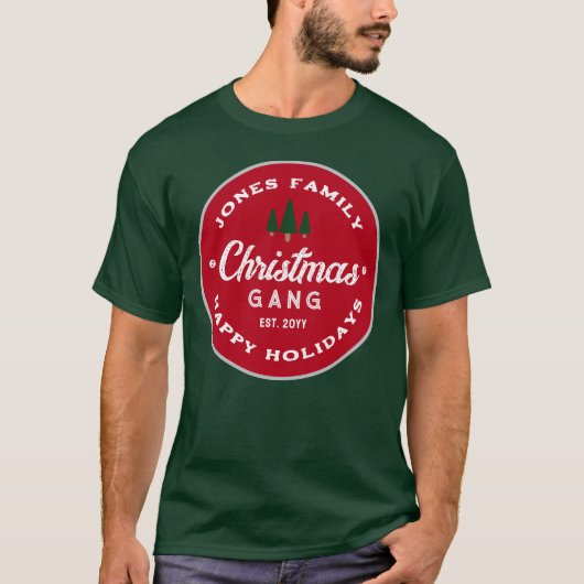 Weihnachtsbande Fun Matching Family Personalisiert T-Shirt (Vorderseite)