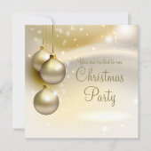 Weihnachtsbände in Gold - Weihnachtsfest im Party Einladung (Vorderseite)