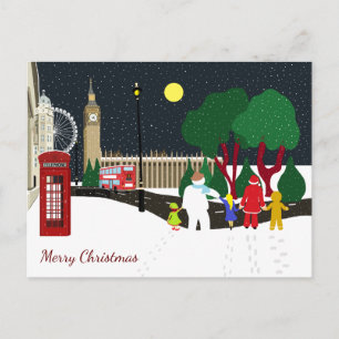 Weihnachtsbande in London Holiday Postcard Feiertagspostkarte