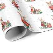 Weihnachtsbände in Schneeflocken Geschenkpapier (Rolleneckpunkt)