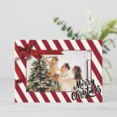 Weihnachtsbänder aus Zuckerrohr Foto Feiertagskarte (Stehend Vorderseite)